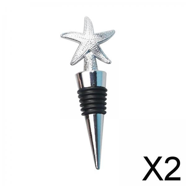 2xMetal Bottle Stopper Decorative Airtight Leak Proof for Restaurant Birthday