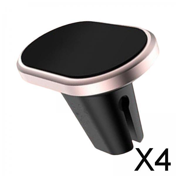 4xCar Phone Holder Air Vent Magnetic Bracket Navigation for All Cell Phones Rose Gold