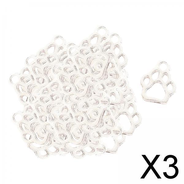3x50x Bear Claw Pendants Bear Claw Charms for Jewelry Making Bracelets Earring Silver