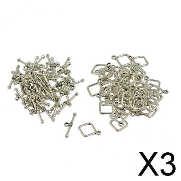 3x50 sets Round Ring Bar Toggle Clasp Ball Bead Connector DIY Making Crafts