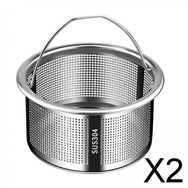 2xKitchen Sink Strainer Drain Strainer with Handle for RV Restaurant Household 304 Steel height 4cm