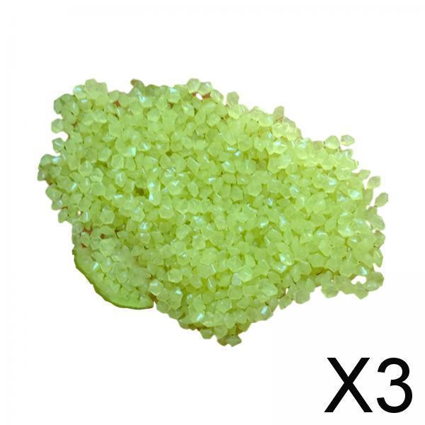 3x3-5mm Resin Glow in A Dark Pebbles Rocks Sand Accessory for Potted Plant Decor Yellow 50g