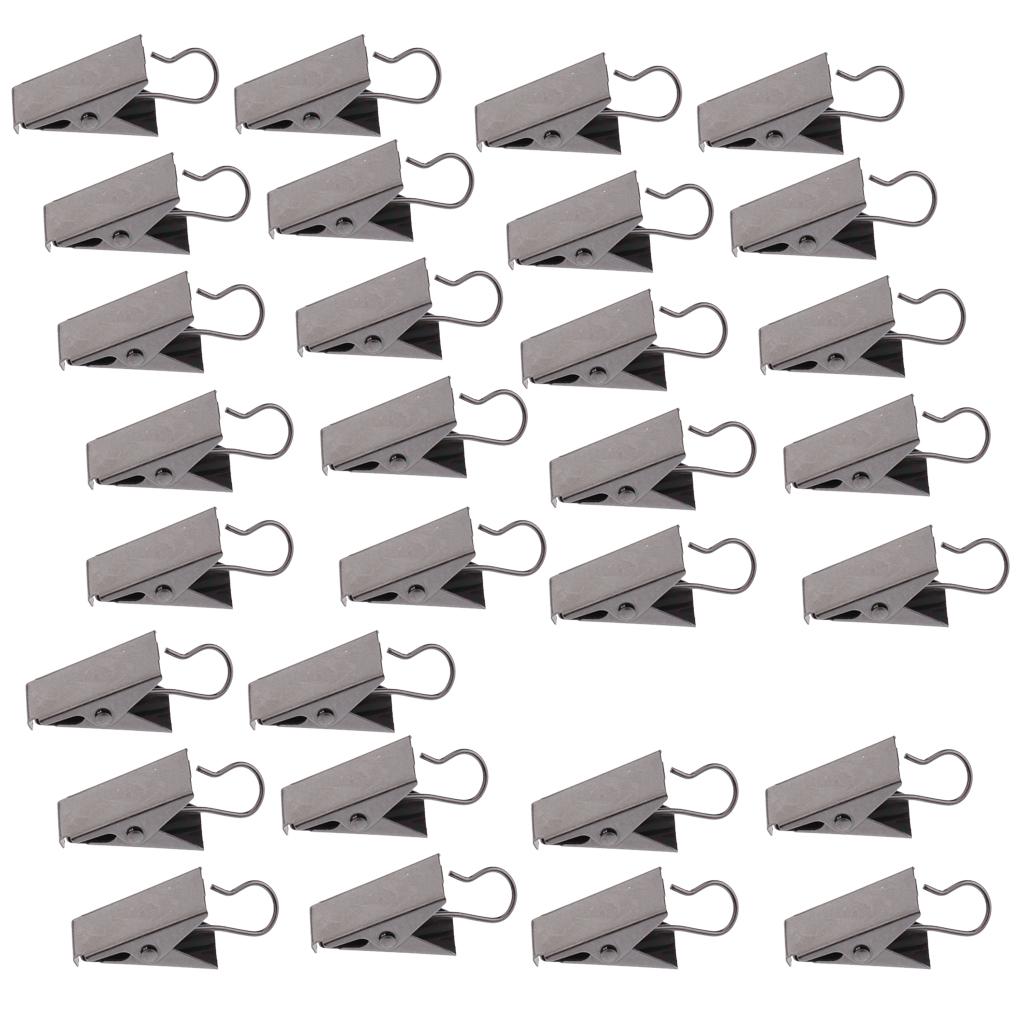 30Pcs Heavy Duty Curtain Clips with Hook Clamps Hanger Clips Pegs Pin Bronze