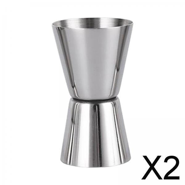 2xStainless Steel Double Head Jigger Wine Measuring Cup for Hotel Household Camping 20ml or 40ml