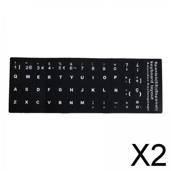 2xLaptop Keyboard Stickers Universal Computer Keyboard Stickers for PC Desktop Spanish