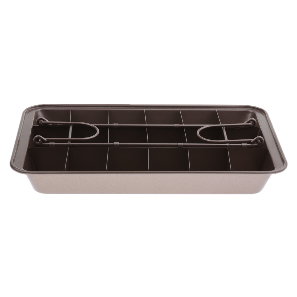 12'' Large Nonstick Cake Brownie Bakeware 18 Grid Pan Tins Mold Baking Tray