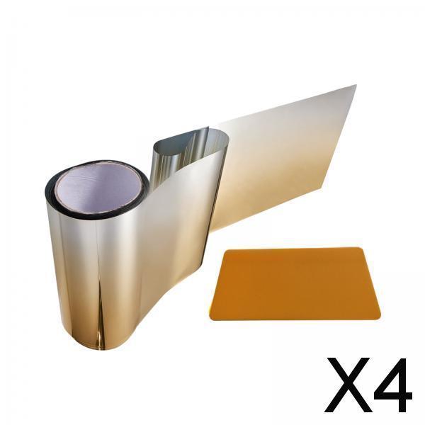 4xCar Window Sun Visor Strip Tint Film with Scraper Windshield Sun Visor Strip Gold