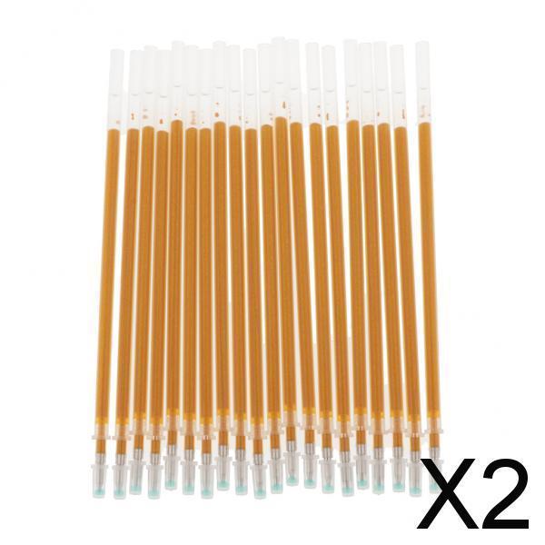 2x20 Pieces 0.7mm Gold Glitter Ink Gel Pen Refills Light Gold