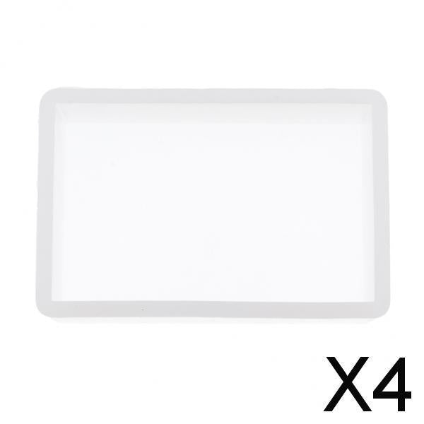 4xWhite Resin Mold Rectangle Silicone Mould Jewelry Mold Flower Pot Making