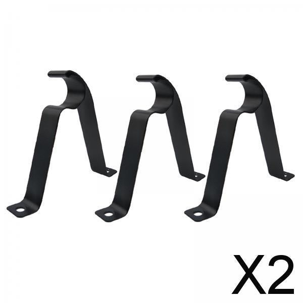 2xAdjustable 19-25mm Curtain Rod Brackets Window Blind Rod Holders Home Decor 19mm black