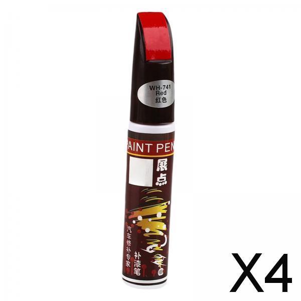 4xTouch up Auto Paint 2 in 1 Touch up Paint Pen Accessories Car Scratch Repair Red