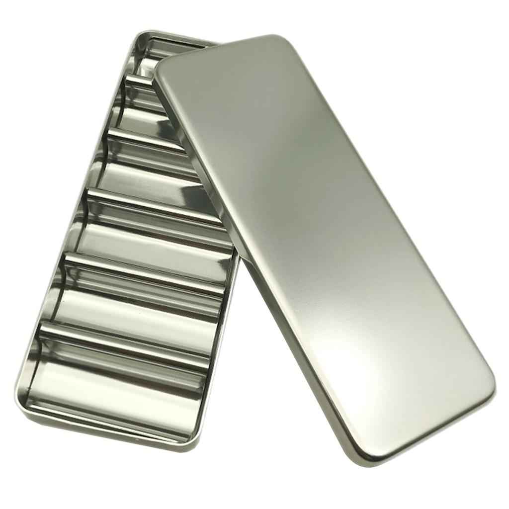 6-grid Dental Disinfection Box Bur Holder Lab Tools Equipment Accs Silver