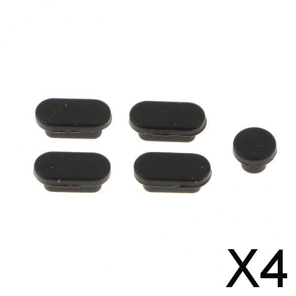 4xSilicone Dust Stopper Dustproof Plug USB Earphone Port Cap for MacBook Black