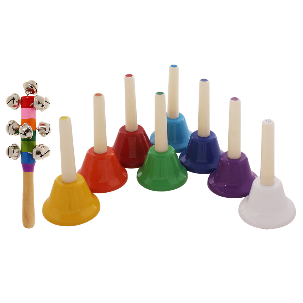 2 Set Diatonic Hand Percussion Stick Bells Handbells Chromatic Musical Toys