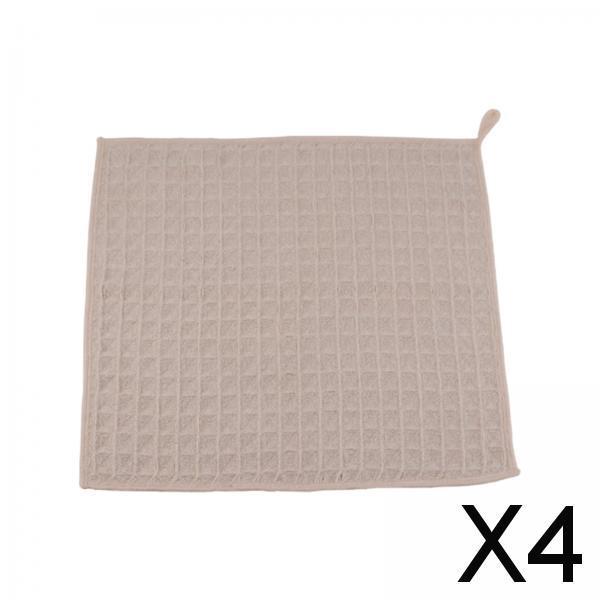 4xMultipurpose Coffee Cloth Fast Drying Washcloths for Kitchen Indoor Shop Apricot
