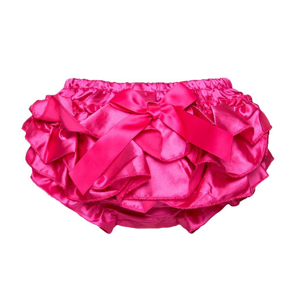 Baby Girls Soft Cotton Satin Diaper Cover Bloomers  12-24M Rose