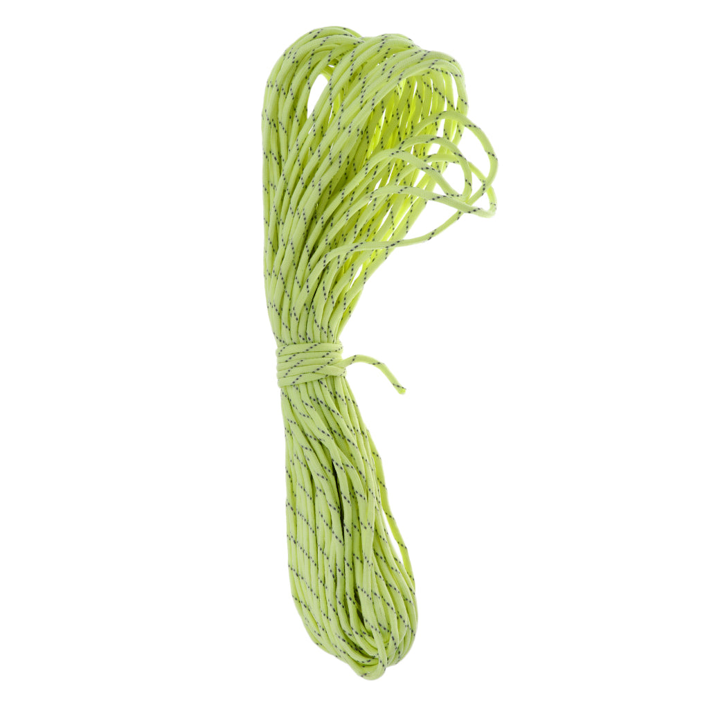 100FT 9 Core Strand Luminous Paracord Parachute Cord Reflective Rope Yellow