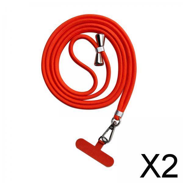 2xPhone Lanyard Crossbody Safety Tether Tab System for Hiking Climbing Cycling Orange