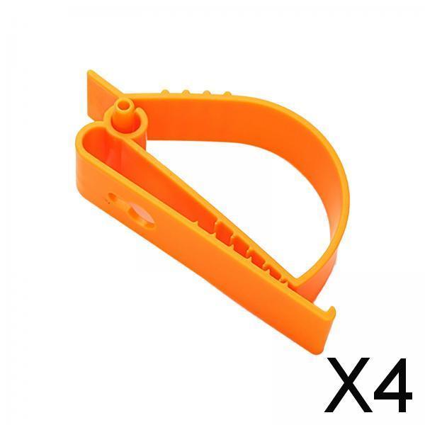4xMultifunctional Belt Clamp Premium Labor Protection for Helmet Keychain Orange