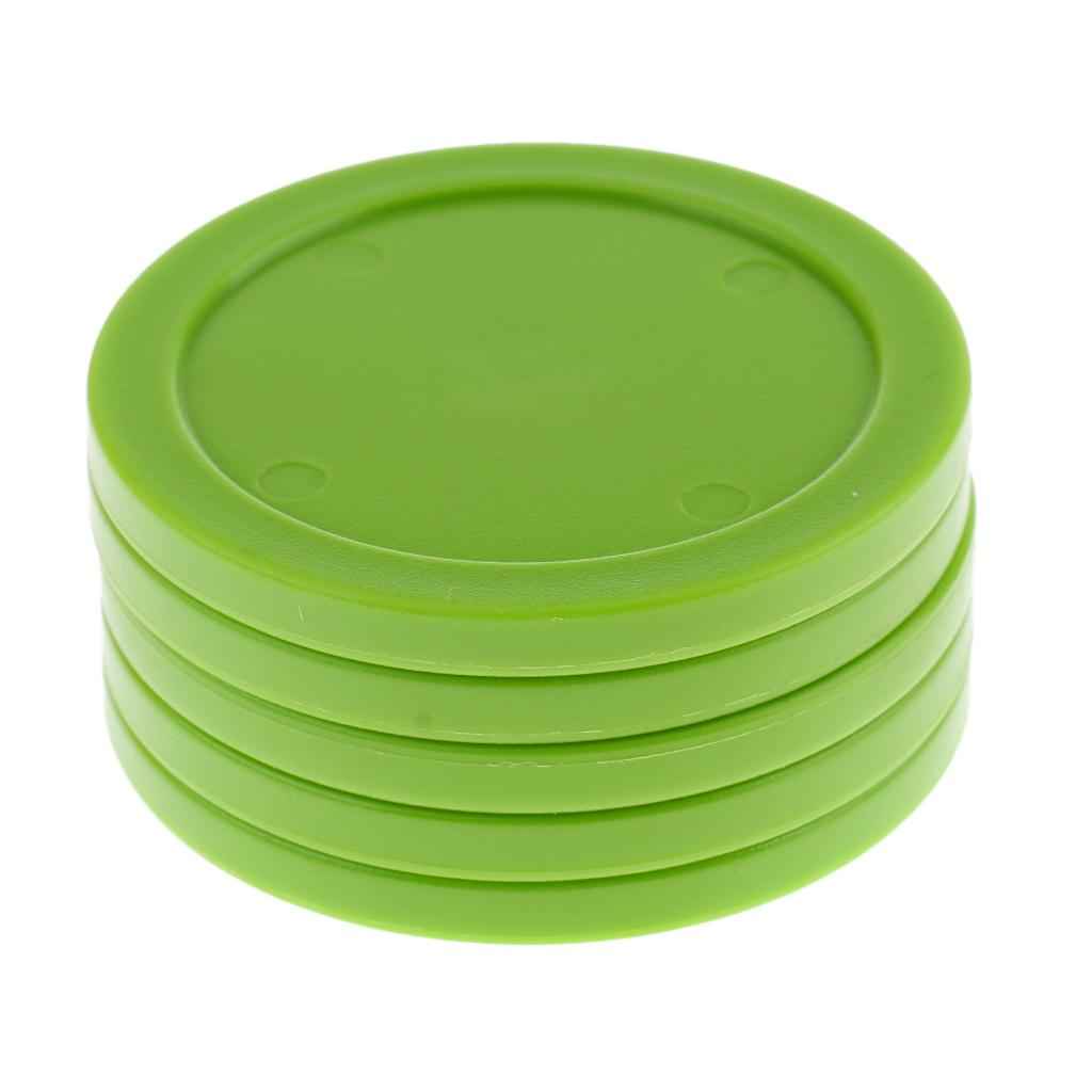 5 Pieces 62mm Air Hockey Replacement Pucks for Full Size Air Hockey Tables Green