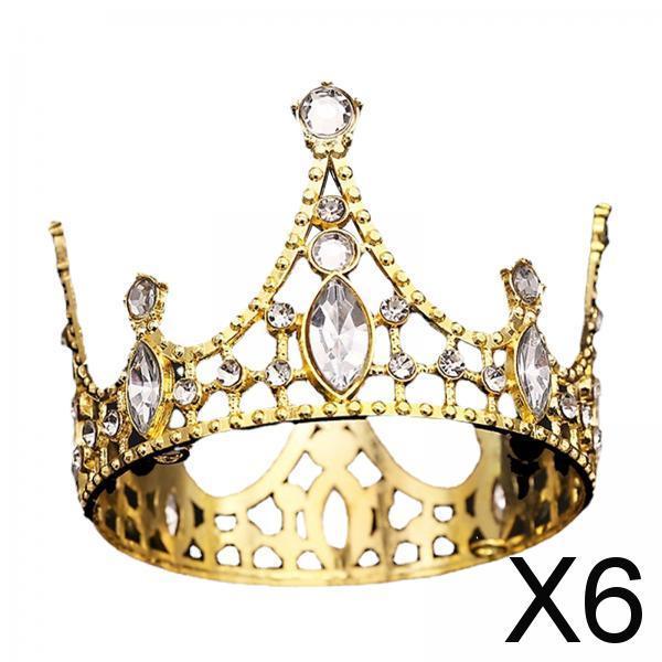 6xHairband Tiaras Modern Tiaras Headpieces for Themed Parties Wedding Birthday gold