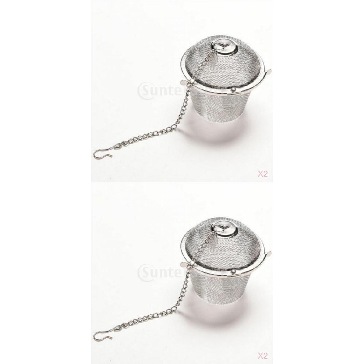 4pcs Stainless Steel Ball Tea Strainer Infuser Mesh Filter Leaf 8.5,11cm