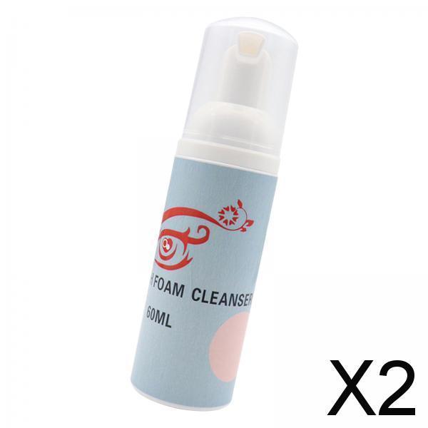 2xNatural Eyelash Extension Cleanser 60ml Cleaning Foam Eye Lash  White