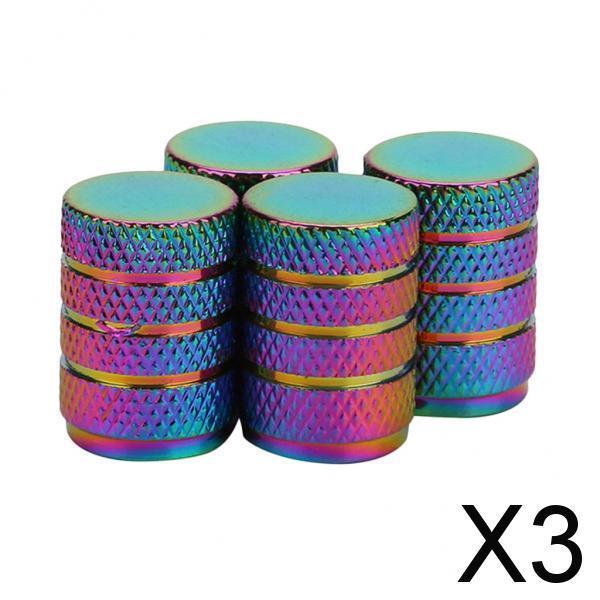 3x 4pcs Metal Schrader Tire Valve Caps Bike Motorcycle Dust Cover Cylinder