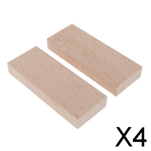 4x2Pc Square Wood Stick Block Unfinished Woodcraft Dowel Rod 15x40x105mm 