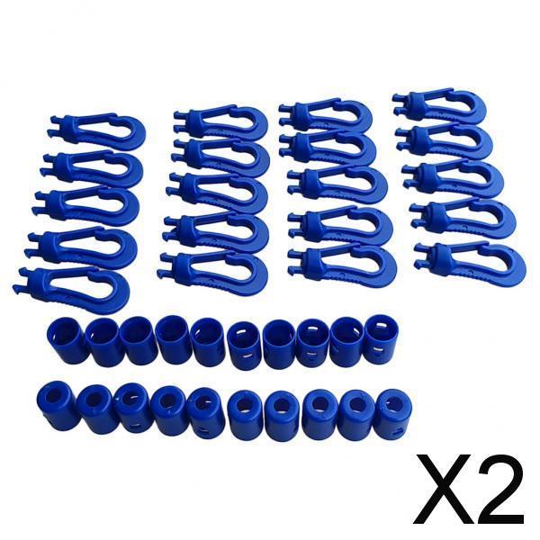 2x20pcs Plastic Snap Hook Bungee Cord Hooks Shock Cord Hooks for Diving 5cm