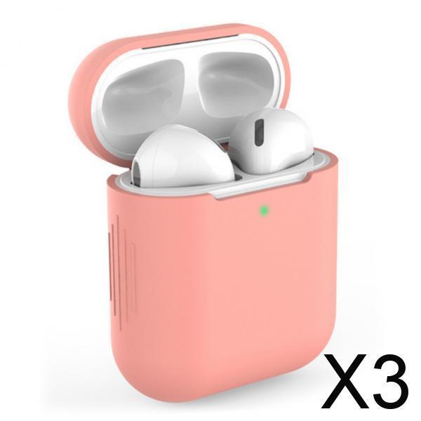 3xEarphones Protective Cover for Airpods Wireless Earphone Case Orange