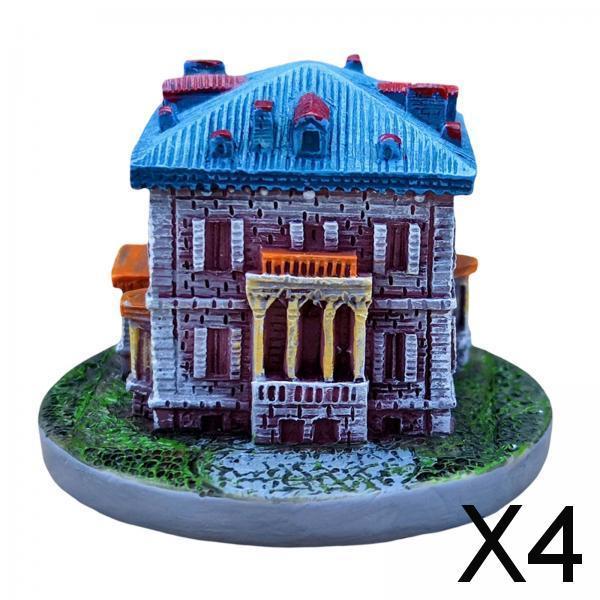 4xMini Fairy Garden House Micro Landscape Fairy Cottage House Mini Villa House