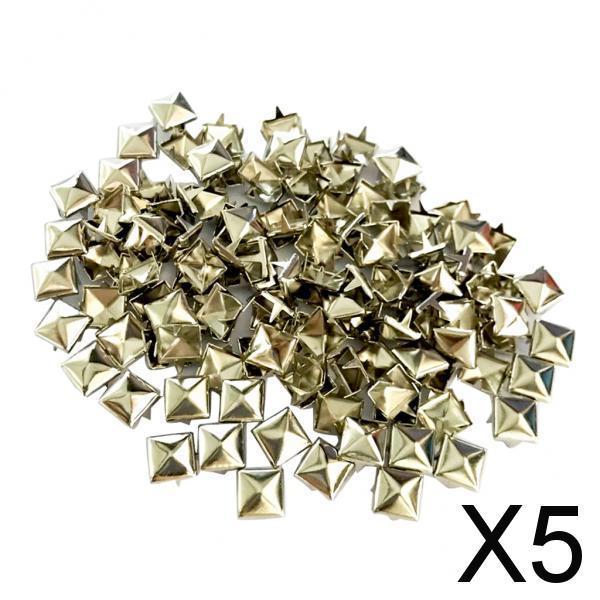 5xWholesale 100pcs Square Pyramid Rivet Metal Studs Leathercraft DIY Silver