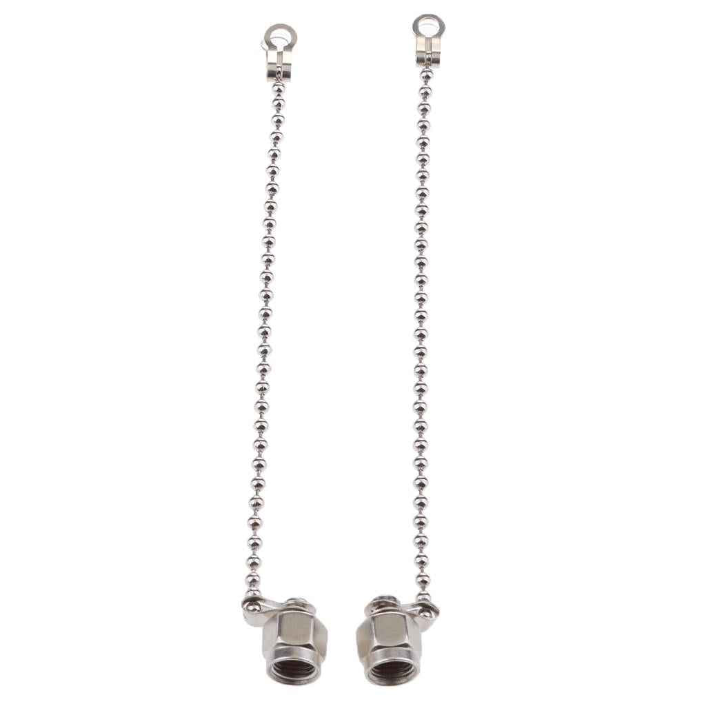 2Pcs SMA Connector RP.SMA Straight Protective Dustproof Cap Cover + Chain