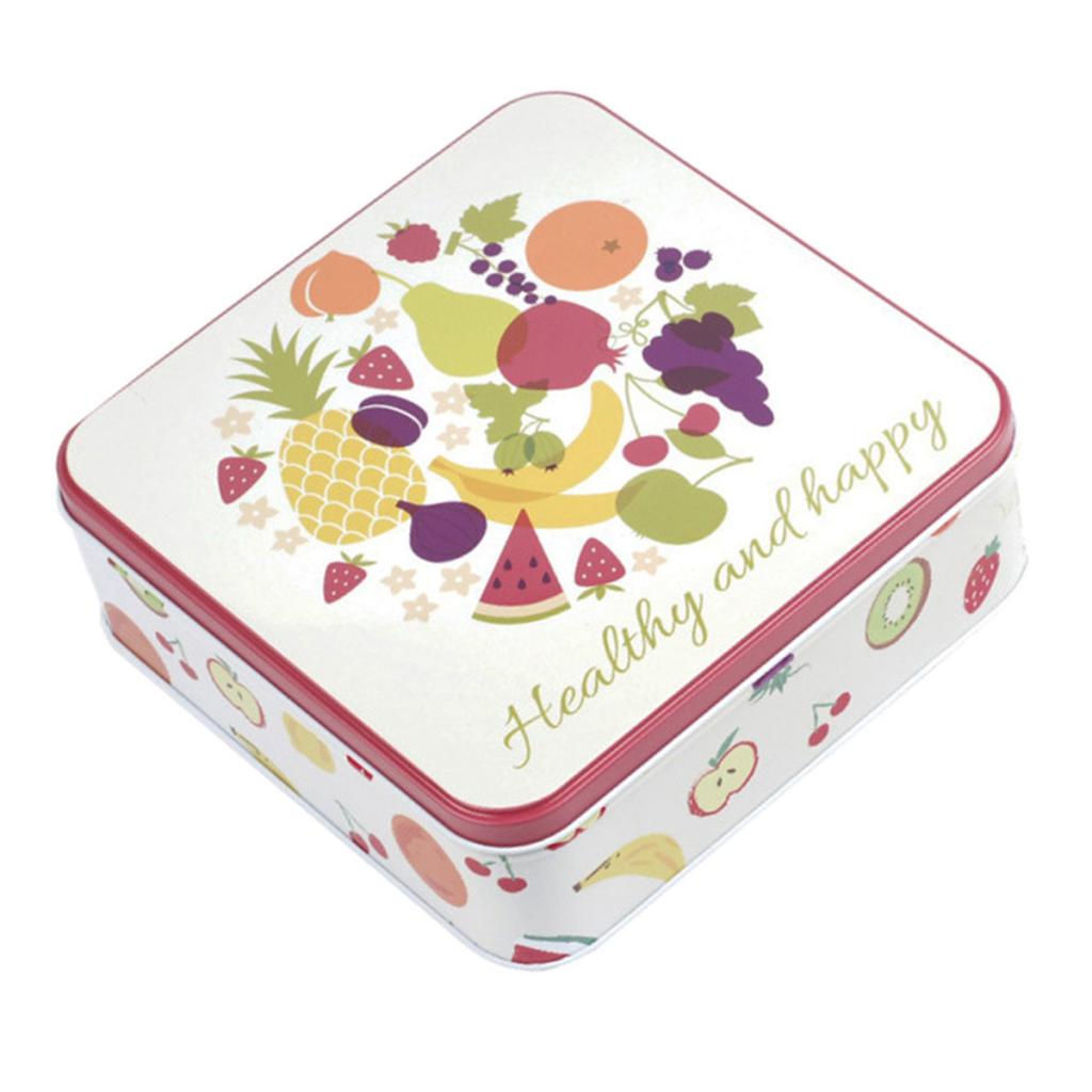 Square Tinplate Storage Box for Candy Biscuits Wedding Birthday Gift ZK-03