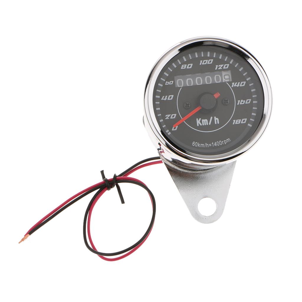 Motorcycle LED Backlight Odometer + Speedometer Dual Gauge Meter km/h