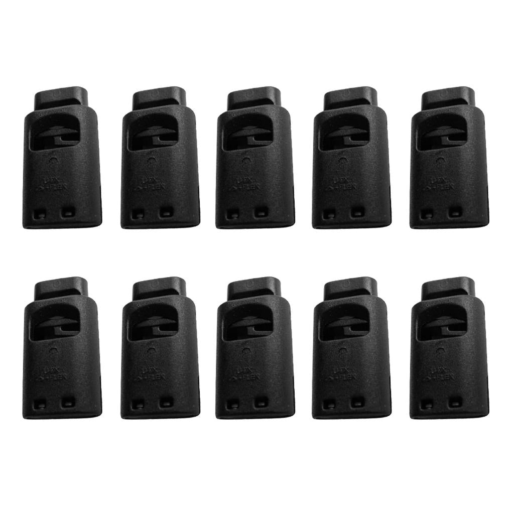 10 Piece Single Hole Cord Lock Clip Clamp Nylon Spring Toggle Stoppers Large