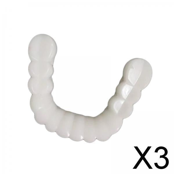 3xResin Teeth Veneers Comfortable Dentures Tooth Cover Removable Reusable Lower Cover