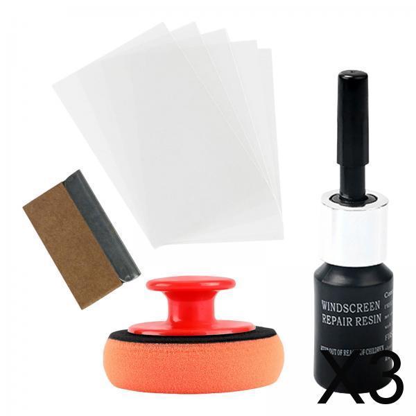 3xCar Windshield Crack Repair Kit Nano Fluid Filler for Star Shaped Crack