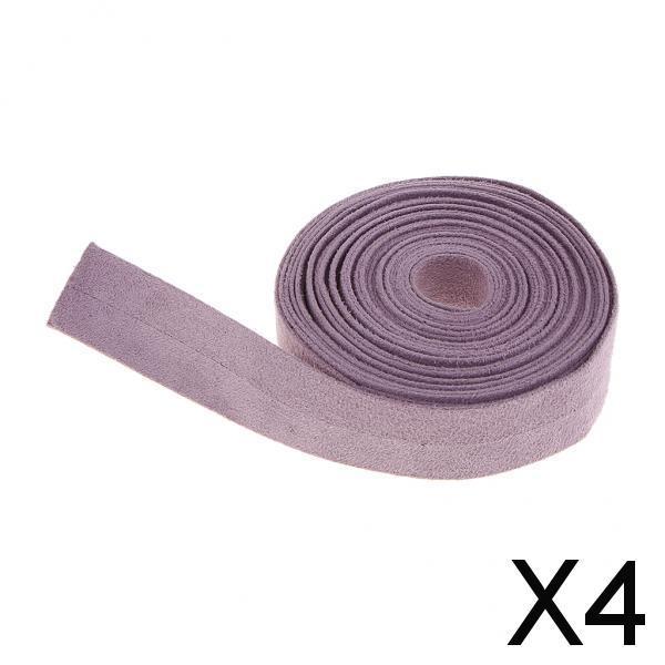 4x 5Yards Decorative Fabric Ribbon Headband Clip Bow Ornament DIY Craft Purple