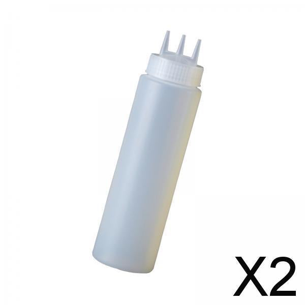 2x3 Hole Ketchup Bottle Portable Dispenser Bottle for Syrup Condiments Ketchup 650ml