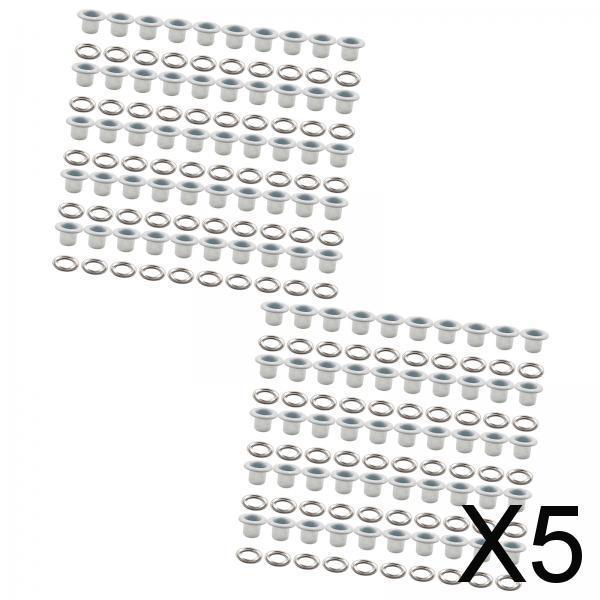 5x100 Pieces Eyelet Grommet Tool Kit Heavy Duty for Scrapbooking Clothes Shoes white