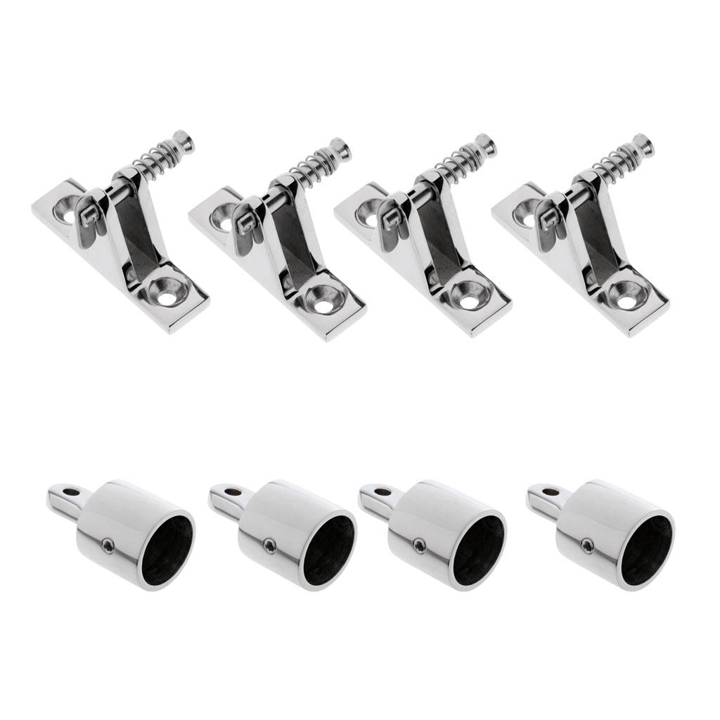 4xBoat Canopy/Cover Quick Release Pin Deck Mount Bimini Top for Eye End Cap