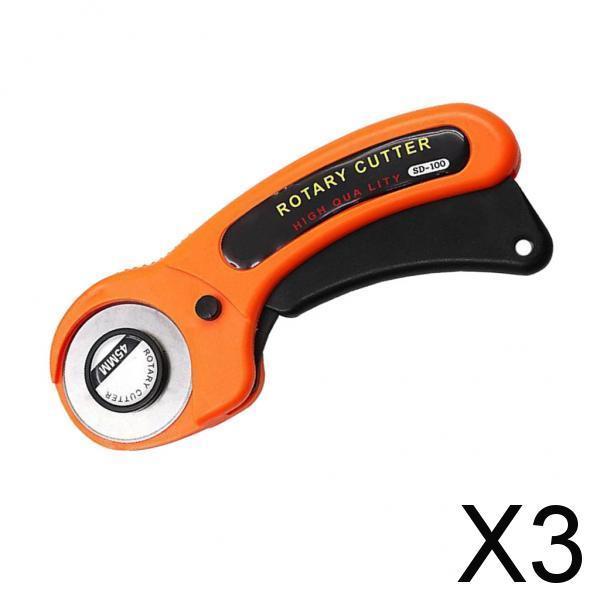 3x45mm Round Rotary Cutter Sewing Quilting Roller Fabric Cutting Craft Tool