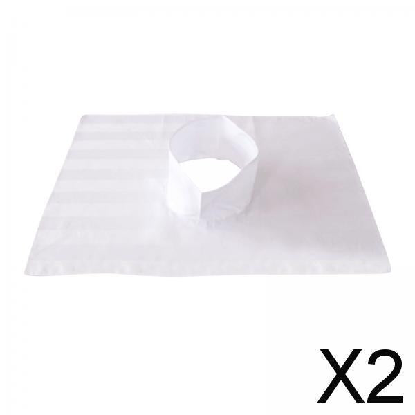 2xMassage Table Cover Sheet with Face Hole for Beauty Salon SPA Massage Tables White 