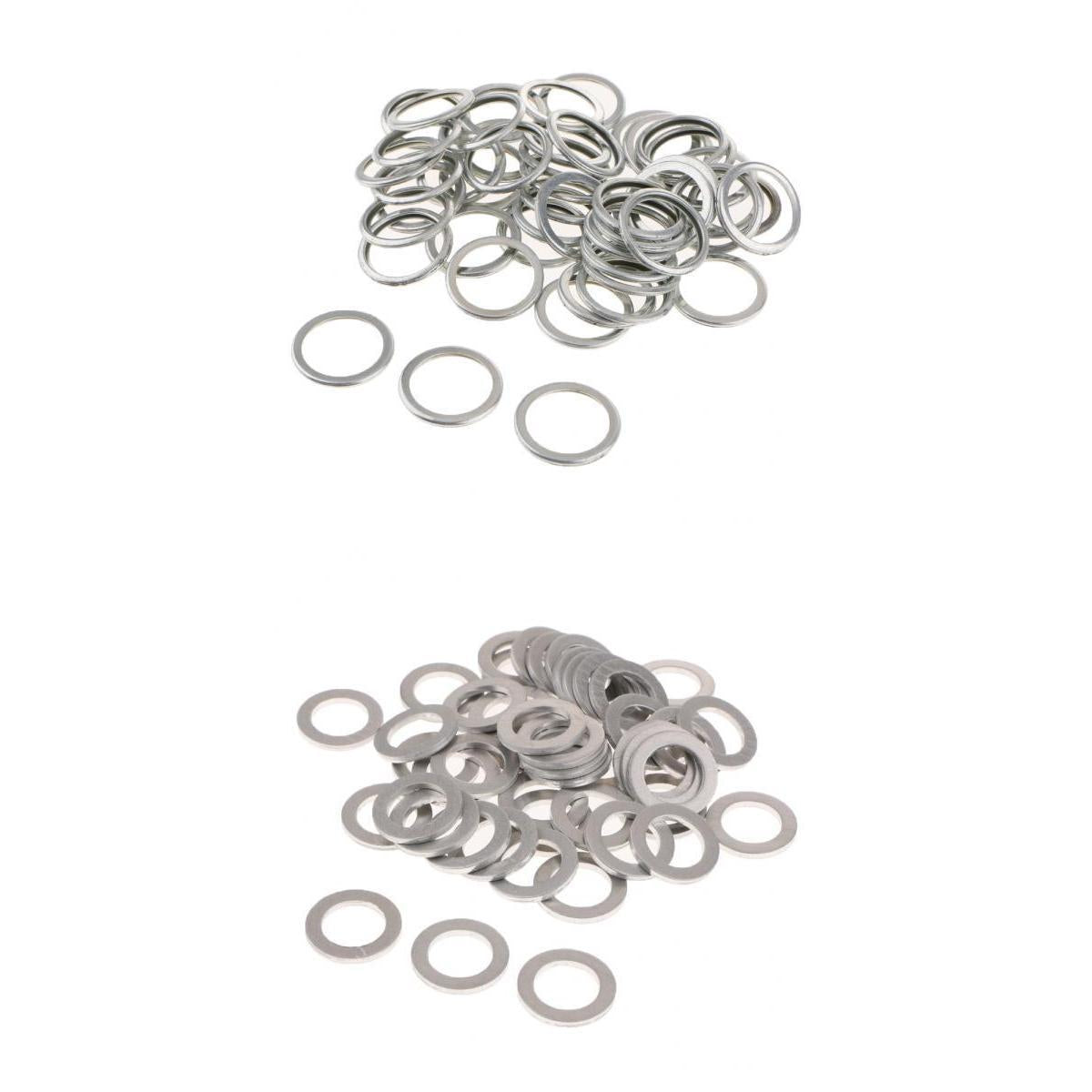 100pcs Oil Drain Plug Crush Washer Gaskets 14mm for Acura+20mm for