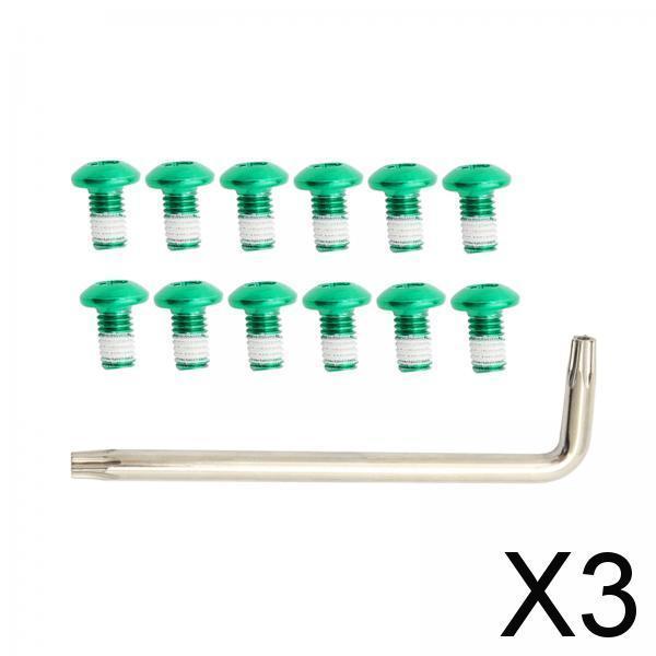 3x12x Bike Disc Brake Rotor Bolt M5x9mm T25 Screw Water Cage Mount Bolt Green