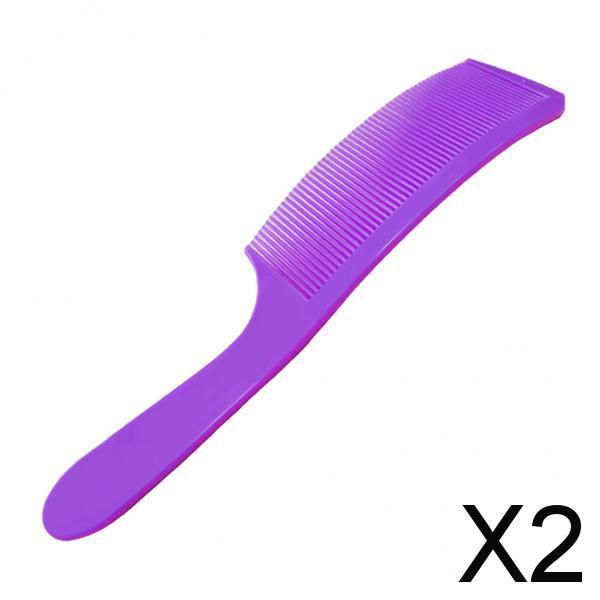 2xBarber Stylist Curved Styling Comb Flat Top Hairdressing Comb Purple