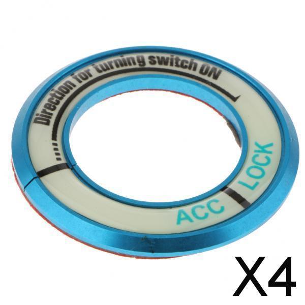 4xCar Ignition Switch Cover Luminous Key Ring Sticker For   Excelle Blue