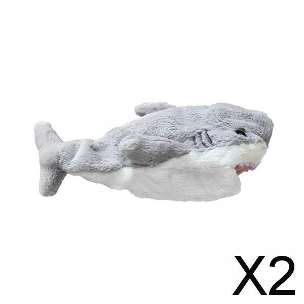 2xPlush Shark Shape Pencil Case Coin Purse Cosmetic Bag for Gift Home Children